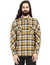 Indigofera - Bryson Check Flannel Shirt - Black/Beige/Gold