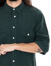 Indigofera - Delray Canvas Linen Shirt - Petrol