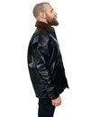 Indigofera - Eagle Rising Leather Jacket With Fur Collar - Black