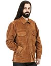 Indigofera - Fargo Trucker Leather Jacket Rough Out - Cognac