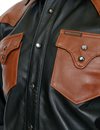 Indigofera - Hawley Two-Tone Leather Shirt - Black/Brown