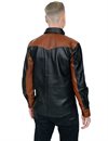 Indigofera - Hawley Two-Tone Leather Shirt - Black/Brown