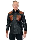 Indigofera - Hawley Two-Tone Leather Shirt - Black/Brown