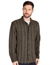 Indigofera - McAllen Striped Twill Shirt - Black / Beige / Grey