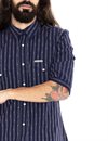 Indigofera - Randy Shirt Cotton Stripe - Indigo/White