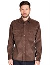 Indigofera - Ryman 13W Corduroy Western Shirt - Dark Brown / Grey