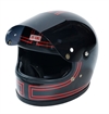 Joe King - JK GP Custom Helmet - Metallic Gunmetal/Red Pinstripe