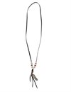 Jonte - Silver Feather Leather Necklace #1