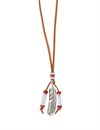Jonte - Silver Feather Leather Necklace #5