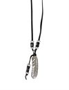 Jonte - Silver Feather Leather Necklace #6