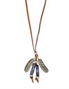 Jonte - Silver Feather Leather Necklace #7