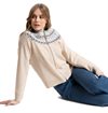 Jumperfabriken - Womens Michelle Knit Lamb Wool Zip Cardigan - Beige