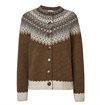 Jumperfabriken - Womens Wilma Knit Lamb Wool Cardigan - Brown