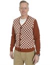 Knickerbocker - Check Merino Cardigan - Brick