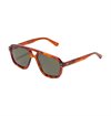 Monokel Eyewear - Jet Amber Sunglasses - Green Solid Lens