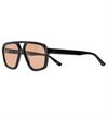 Monokel Eyewear - Jet Black Sunglasses - Orange Solid Lens