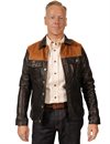 OTRA - Elvis Leather Jacket - Black/Cognac
