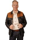 OTRA - Elvis Leather Jacket - Black/Cognac