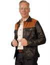 OTRA - Elvis Leather Jacket - Black/Cognac