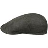 Stetson - Herringbone Linen Flat Cap - Dark Grey