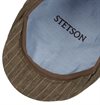 Stetson - Kent Striped Linen Flat Cap - Brown