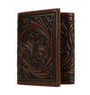 Stetson---Tooled-Leather-Tri-fold-Wallet---Brown-1