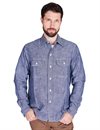 Tellason - Clampdown New Chambray Work Shirt - Blue