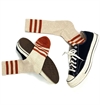 The Ampal Creative - Heather Stripes Socks - Cream/Orange