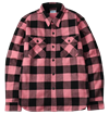 The Flat Head - Block Check Flannel Shirt - Pink / Black