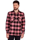 The Flat Head - Block Check Flannel Shirt - Pink / Black