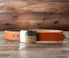 The Flat Head - Saddle Leather Plain Buckle Belt - Tan
