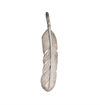 The Flat Head - Silver Pendant Top Rough Feather - Large