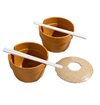 United by Blue - Stoneware Stackable Caramel/White Noodle Bowl Set - 2 Pack