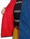 Levis Vintage Clothing - Sherpa Car Coat - Blue/Red